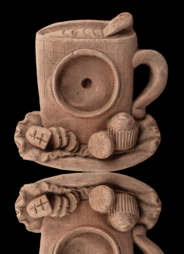 Taza con frutas y verduras