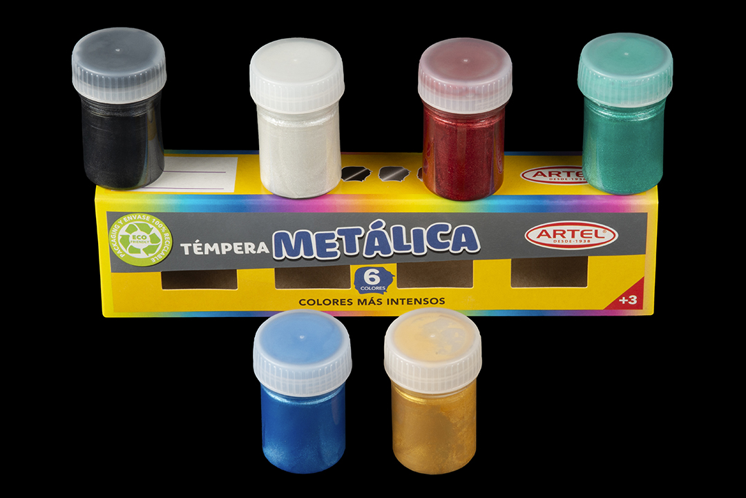 TÉMPERA METÁLICA 6 COLORES